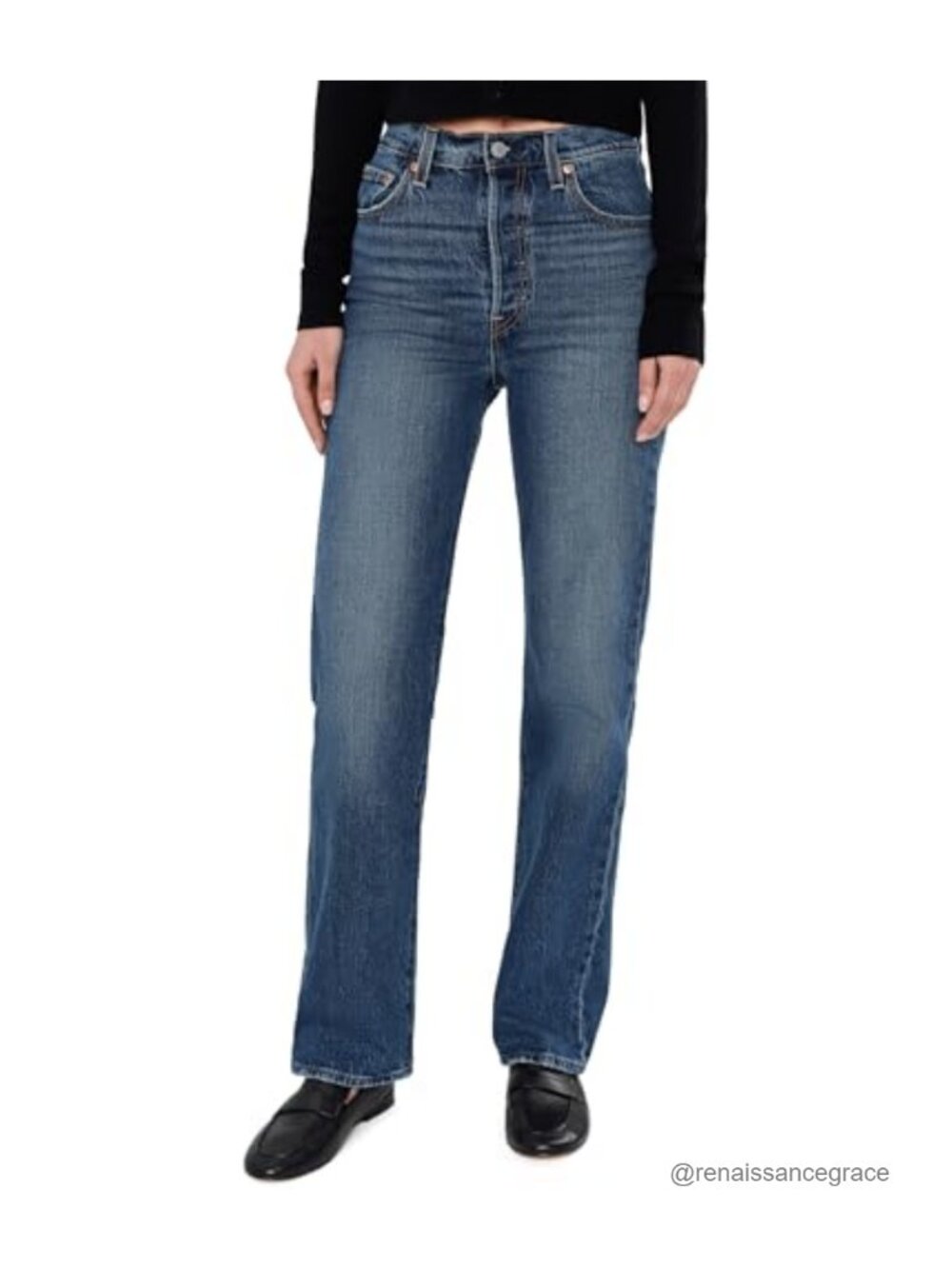 Levi's Ribcage High Rise Straight Leg Jeans Full Length Denim Pants